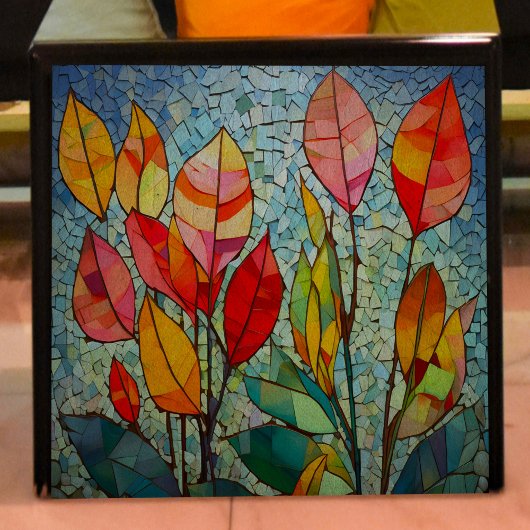 Mosiac Autumn Leaves Decoupage Tissuepapier