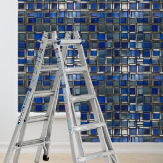 Mosiac Silver Blue Tegels Pattern Peel Stick Behang