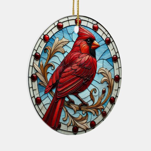Mosiac Style Cardinal Keramisch Ornament (Rechts)