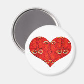 Mosiacrood hart magneet (Voorkant / Achterkant)