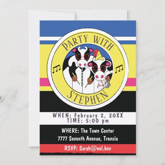 Mosiciër Uitnodiging Verjaardagsfeest (Voorkant)