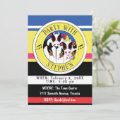 Mosiciër Uitnodiging Verjaardagsfeest (Staand voorkant)