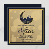 Moskee Crescent Moon Ramadan, blauw, goud Kaart (Voorkant / Achterkant)