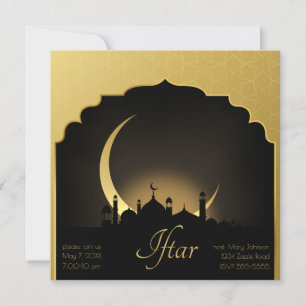 Moskee Crescent Moon Ramadan, goud, zwart Kaart