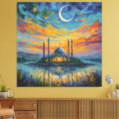 Moskee Crescent Sterren schilderen Canvas Afdruk (Insitu (Woonkamer))