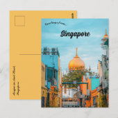Moskee in Arab Street Singapore Briefkaart (Voorkant / Achterkant)