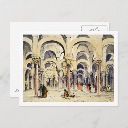 Moskee in Cordoba, uit "Schetsen van Spanje", engr Briefkaart (Voorkant / Achterkant)