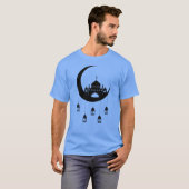 Moskee in Crescent Moon Fanous Ramadan T-shirt (Voorkant volledig)