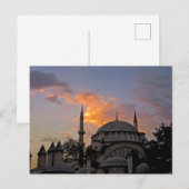 moskee in Istanbul op zonsondergang Briefkaart (Voorkant / Achterkant)