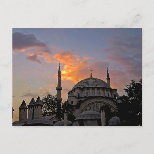 moskee in Istanbul op zonsondergang Briefkaart (Voorkant)