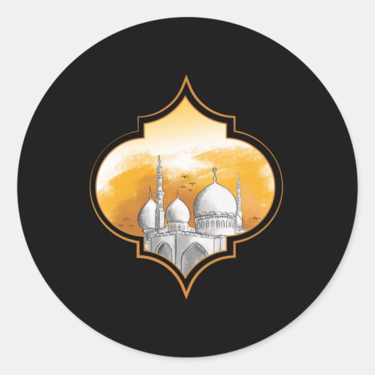 Moskee Islam Moslim Allah Ramadan Hajj Mecca Gift Ronde Sticker (Voorkant)