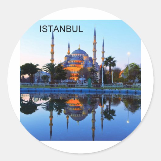 Moskee Istanbul (St.K.) Ronde Sticker (Voorkant)