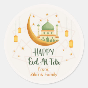 Moskee & Maan Eid Mubarak / Eid al-Fitr Stickers