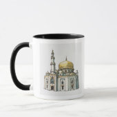 moskee met gouden ui-koepel en minaret mok (Links)