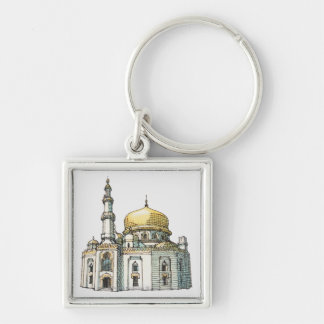 moskee met gouden ui-koepel en minaret sleutelhanger