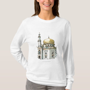 moskee met gouden ui-koepel en minaret t-shirt