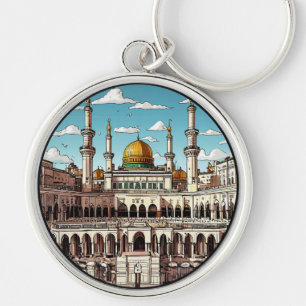 Moskee met koepels en minaretten in daglicht sleutelhanger