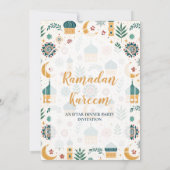MOSKEE RAMADAN KAREEM IFTAR DINERPARTY BEWERKBAAR KAART (Achterkant)