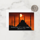 Moskee silhouet bij zonsondergang notitiekaartje (Voorkant / Achterkant in situ)