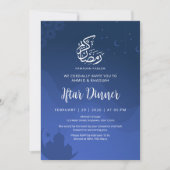 Moskee uitnodiging Ramadan Iftar Blauwe Nachtelijk (Voorkant)