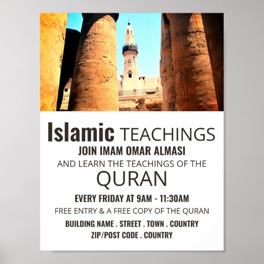 Moskee van Abu'l Haggag, Islamitische leer Advert. Poster (Voorkant)