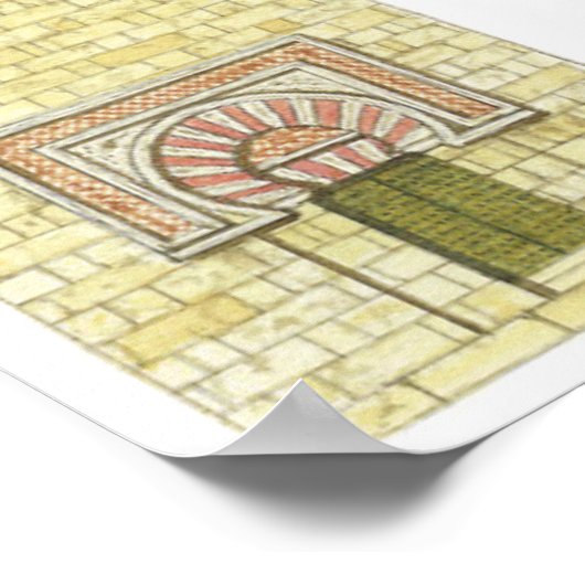 moskee van Cordoba Spanje. 10e-eeuwse minaret. Poster (Hoek)
