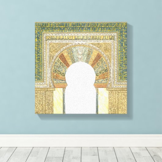 moskee van Cordoba Spanje. Mihrab Canvas Afdruk (Insitu (Houten vloer))