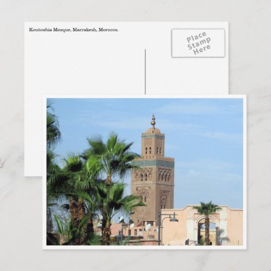 moskee van koutoubia briefkaart (Voorkant / Achterkant)