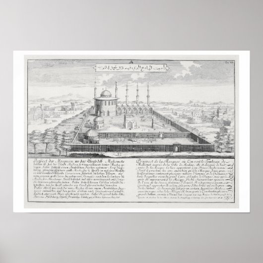 Moskee van Medina, uit 'Entwurf einer histischen' Poster (Voorkant)
