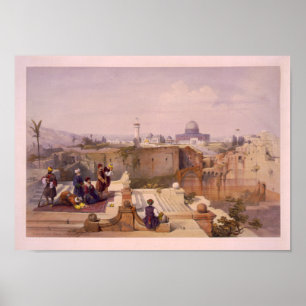 Moskee van Omar, die de plaats van de tempel toont Poster