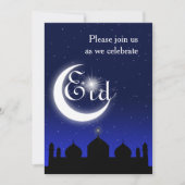 Moskeesilhouet bij nacht - Eid-feestuitnodiging Kaart (Voorkant)