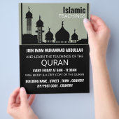 Moskeesilhouet, islamitische onderwijsreclame flyer (Hand)