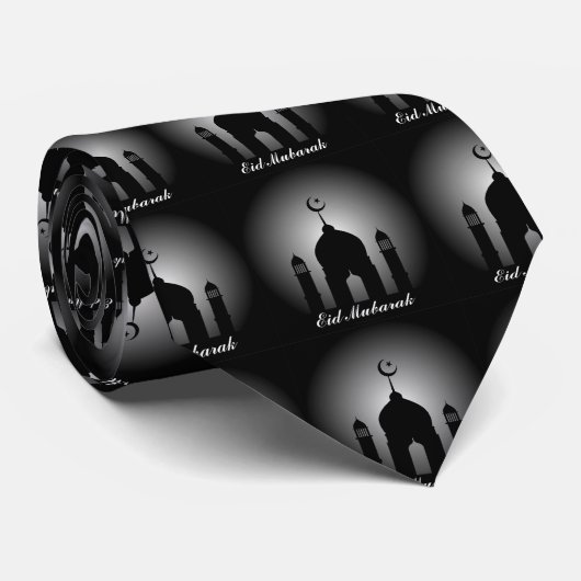 Moskekoepel en minaret silhouette stropdas (Opgerold)