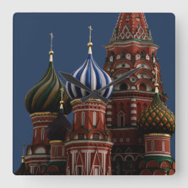 Moskou in de muur vierkante klok