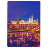 Moskou Kremlin in Winternacht Klembord (Achterkant)