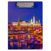 Moskou Kremlin in Winternacht Klembord (Voorkant)