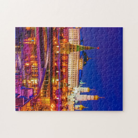 Moskou Kremlin in Winternacht Legpuzzel (Horizontaal)
