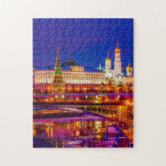 Moskou Kremlin in Winternacht Legpuzzel (Verticaal)