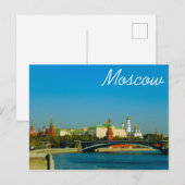 Moskou Kremlin Moskva River City Architecture Briefkaart (Voorkant / Achterkant)