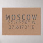 Moskou - Lengtegraad Poster (Voorkant)