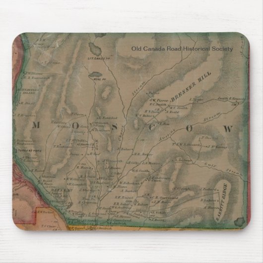 Moskou, Maine 1860 Map - Mousepad Muismat (Voorkant)