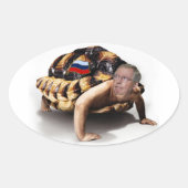 Moskou Mitch Man-Turtle Ovale Sticker (Voorkant)