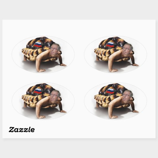Moskou Mitch Man-Turtle Ovale Sticker (Vel)