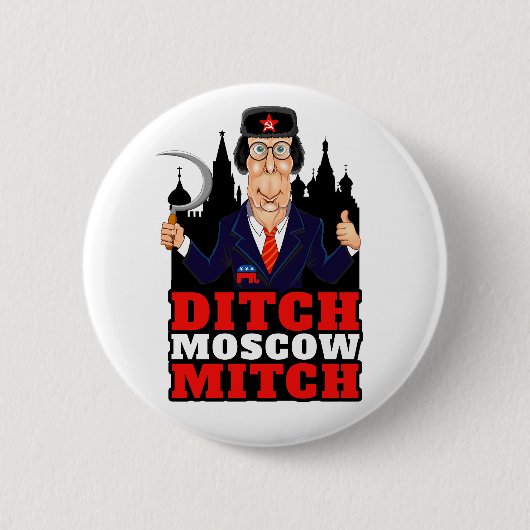 Moskou Mitch McConnell Politieke Button (Voorkant)