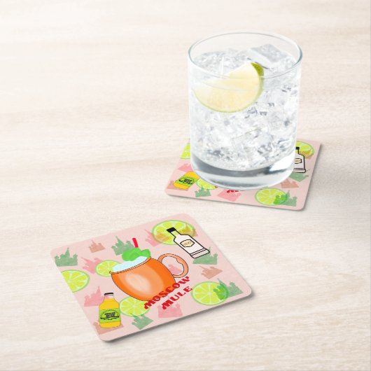 Moskou Mule Cocktail Kartonnen Onderzetters (Insitu)