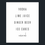 Moskou Mule Cocktail Recipe Poster<br><div class="desc">Moskou Mule Cocktail Recipe</div>