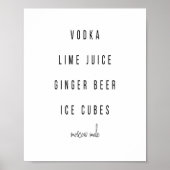 Moskou Mule Cocktail Recipe Poster (Voorkant)