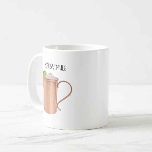 Moskou Mule Copper Mok Low Poly Geometric Design (Voorkant links)