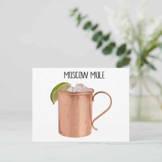 Moskou Mule Copper Mok Low Poly Geometric Design Briefkaart (Staand voorkant)