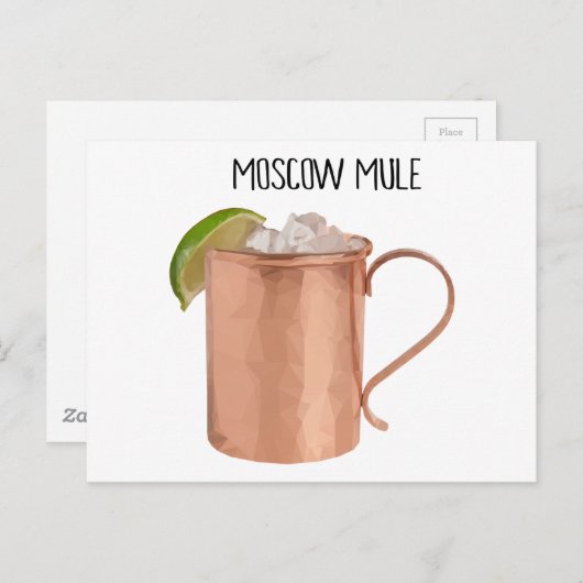 Moskou Mule Copper Mok Low Poly Geometric Design Briefkaart (Voorkant / Achterkant)